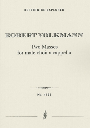 Two Masses for Male Choir a cappella, Op. 28 and Op. 29 A Cappella