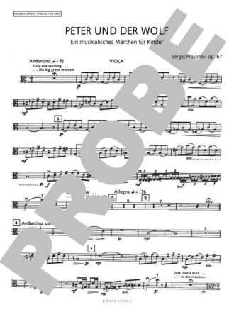 Peter und der Wolf fr Sprecher und Orchester op.67 (Stimmensatz) Groes Orchester Stimmensatz