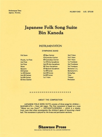 Japanese Folk Song Suite Concert Band/Harmonie Partitur + Stimmen