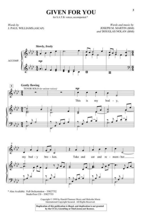 Given for You SATB Chorpartitur