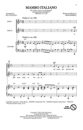 Mambo Italiano 2-Part Choir Chorpartitur