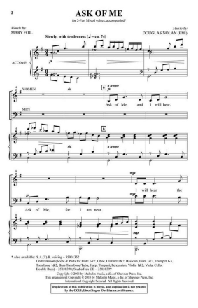 Ask of Me 2-Part Choir Chorpartitur
