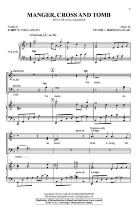 Manger, Cross and Tomb SATB Chorpartitur