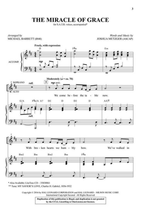 The Miracle of Grace SATB Chorpartitur