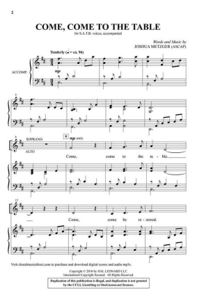 Come, Come to the Table SATB Chorpartitur