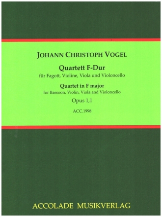 Quartett F-Dur op.1,1 fr Fagott, Violine, Viola und Violoncello Partitur und Stimmen