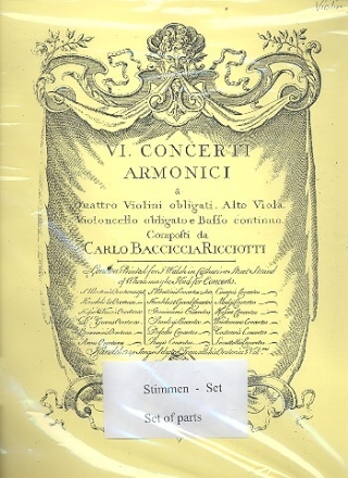 6 Concerti armonici for 4 violins, viola, cello and Bc 8 parts (facsimile)