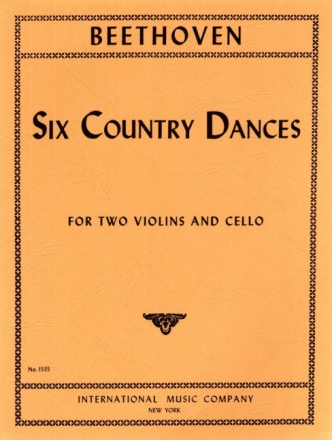 6 Country Dances WoO15 for 2 violins and cello score and parts