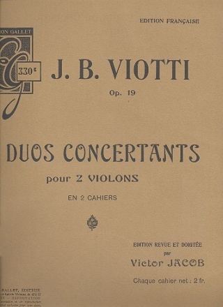 6 Duos Concertants vol.2 op.19 (nos.4-6) pour 2 violons parties