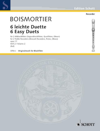 6 leichte Duette op.17 Band 2 (Nr.4-6) f�r 2 Altblockfl�ten (Sblfl, Fl, Ob) Spielpartitur