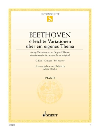 6 leichte Variationen G-Dur WoO 77 f�r Klavier