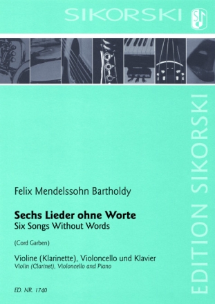6 Lieder ohne Worte f�r Violine (Klarinette), Violoncello und Klavier Stimmen