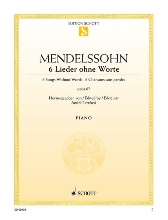 6 Lieder ohne Worte op. 67 f�r Klavier