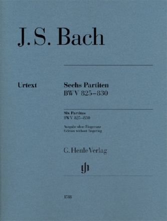 6 Partiten BWV 825-830 f�r Klavier (ohne Fingersatz) Urtext-Ausgabe