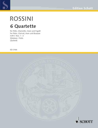6 Quartette Band 1 (Nr.1-3) f�r Fl�te, Klarinette, Horn und Fagott Stimmen
