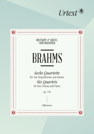 6 Quartette op.112 f�r 4 Singstimmen und Klavier Partitur