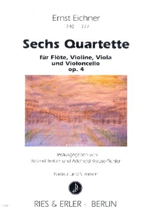 6 Quartette op. 4 f�r Fl�te, Violine, Viola und Violoncello Partitur und Stimmen