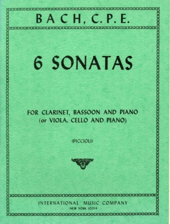 6 Sonatas for clarinet, bassoon and piano (viola, cello, piano)