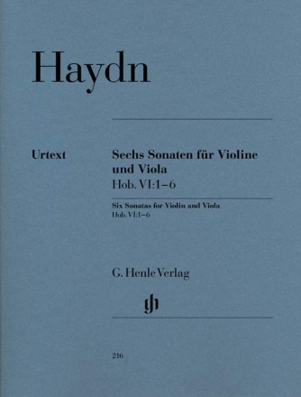 6 Sonaten Hob.VI:1-6 f�r Violine und Viola Partitur und Stimmen (Neuausgabe 2014)