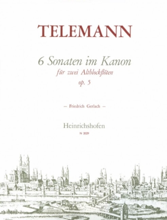 6 Sonaten im Kanon op.5 f�r 2 Altblockfl�ten Spielpartitur