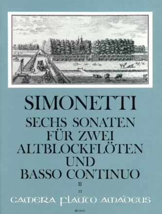 6 Sonaten op.2 Band 2 (Nr.4-6) f�r 2 Altblockfl�ten (Fl) und Bc