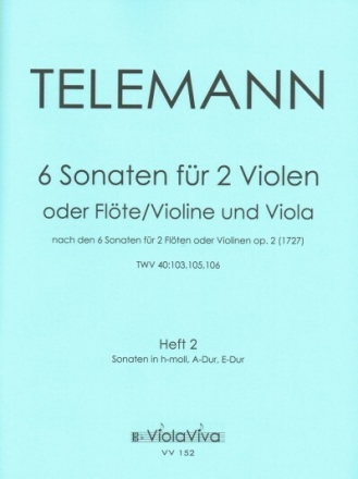 6 Sonaten op.2 Band 2 (Nr.4-6) f�r 2 Violen 2 Spielpartituren