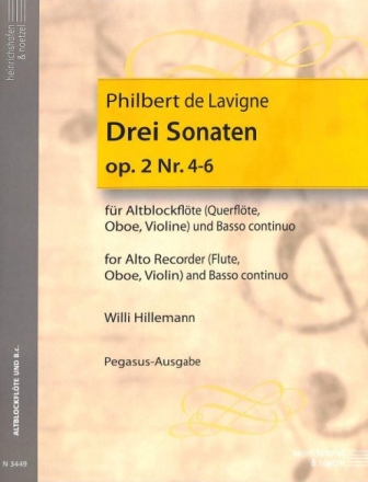 6 Sonaten op.2 Band 2, Nr.4-6 f�r Altblockfl�te und Bc