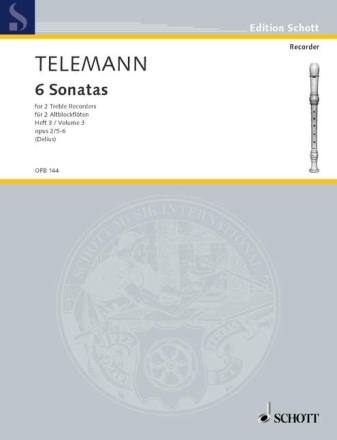 6 Sonaten op.2 Band 3 (Nr.5-6) f�r 2 Altblockfl�ten (1727) Spielpartitur