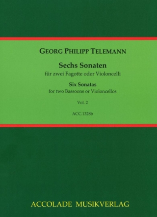 6 Sonaten TWV40:101-106 Band 2 (Nr.4-6) f�r 2 Fagotte Partitur und Stimmen
