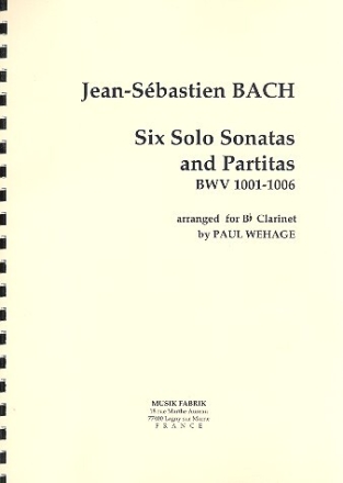 6 Sonaten und Partiten BWV1001-BWV1006 f�r Klarinette