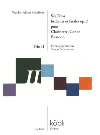 6 Trios brillants et faciles op.2- Trio no.2 pour clarinette, cor et bassoon partition et parties