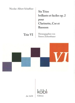 6 Trios brillants et faciles op.2- Trio no.6 pour clarinette, cor et bassoon partition et parties