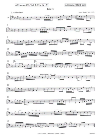 6 Trios op.133 Band 2 (Nr.4-6) f�r 3 Blockfl�ten (ATB, Trio Nr.4 ABB) 3.Stimme Bassblockfl�te