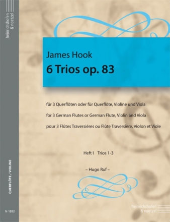 6 Trios op.83 Band 1 (Nr.1-3) f�r 3 Fl�ten (Fl�te, Violine, Viola) Partitur und Stimmen