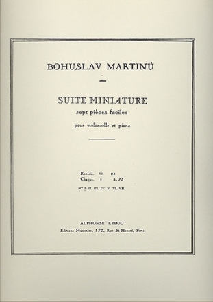 7 pi�ces faciles no.1 pour violoncelle et piano suite miniature