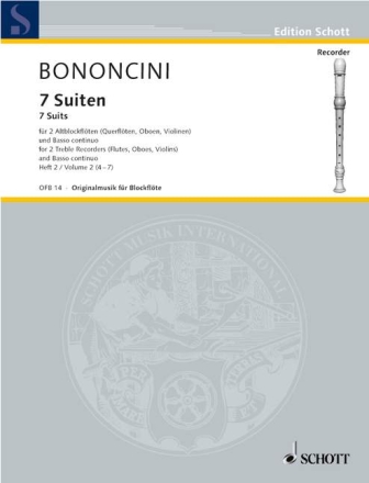 7 Suiten Band 2 (Nr.4-7) f�r 2 Altblockfl�ten und Klavier
