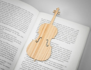 Lesezeichen Cello Eiche aus Eiche 16cm x 6cm x 0,15cm