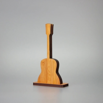 Karten- und Fotohalter Gitarre aus Bambus 12 x 7cm x 2cm