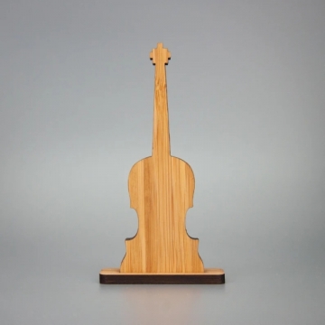 Karten- und Fotohalter Violine aus Bambus 12 x 7cm x 2cm