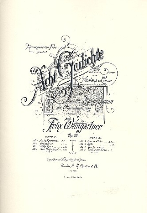 8 Gedichte op.16 f�r Gesang und Klavier