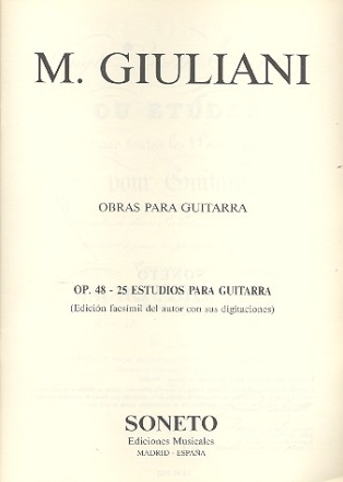 25 Estudios op.48 para guitarra facsimile