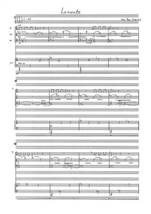 Steen Pade, Lamento For Piano Quartet (Score) Violin, Viola, Cello and Piano Buch
