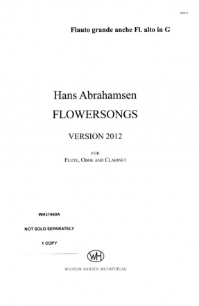 Flowersongs for flute, oboe and clarinet set of parts