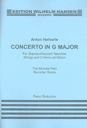 Concerto G major for descant recorder and piano