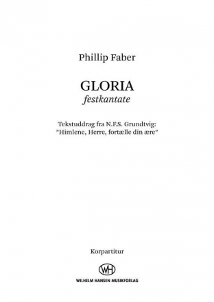 Phillip Faber, Gloria SATB Choral Score