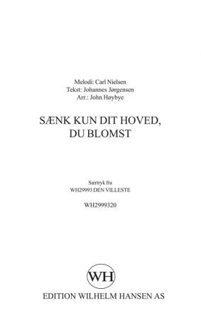 Snk Kun Dit Hoved, Du Blomst for soli, mixed choir a cappella choral score (dn)