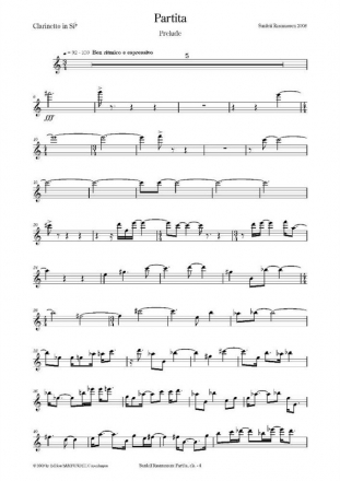 Sunleif Rasmussen, Partita Clarinet, Viola, Cello and Piano Stimmen-Set