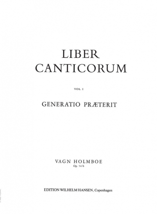 Vagn Holmboe, Generatio Praeterit Op.54b SATB a Cappella Chorpartitur