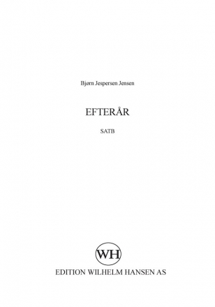 Bjrn Jespersen, Efterr SATB Chorpartitur