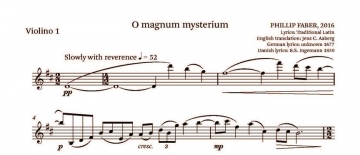 Phillip Faber, O Magnum Mysterium SATB and String Quartet Set Of Parts